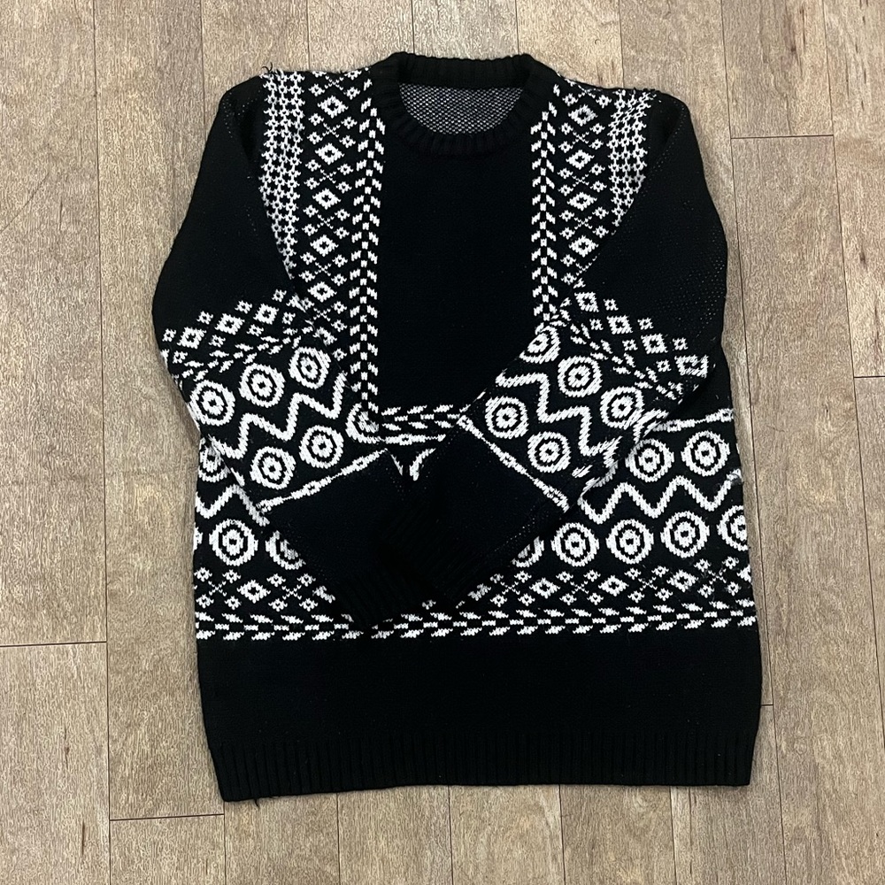 Vintage Black and White Abstract Sweater - Picture 1 of 3